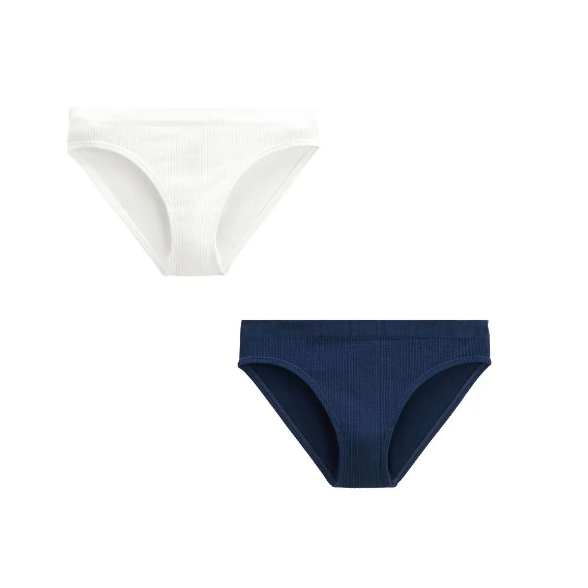 Lot de 2 culottes fille écru et bleu marine Saeva