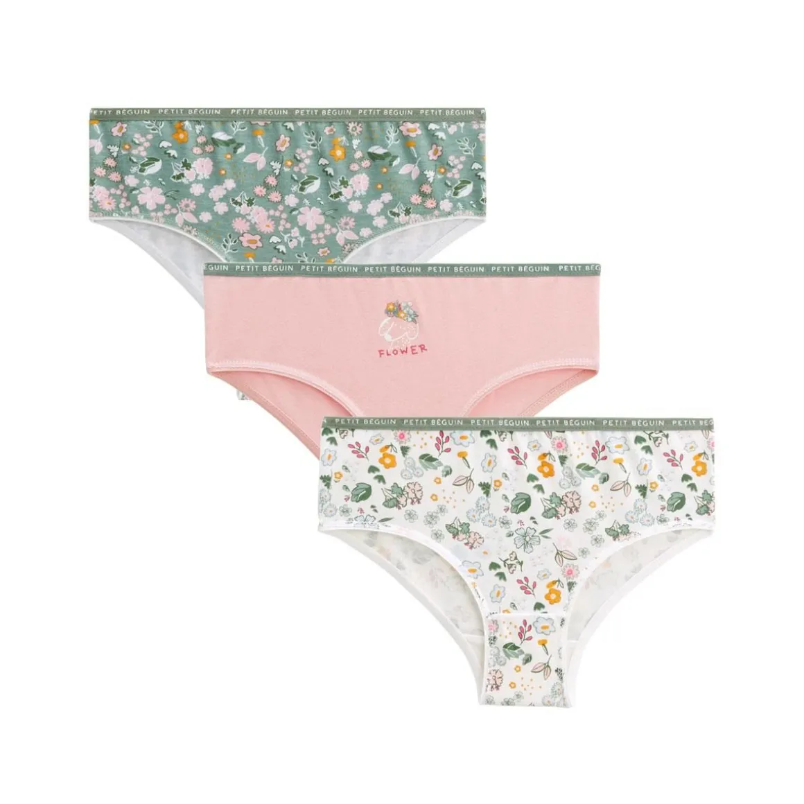 Lot de 3 culottes fille Flower