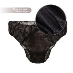 Lot de 100 culottes jetables en tissu non tissé - Noir