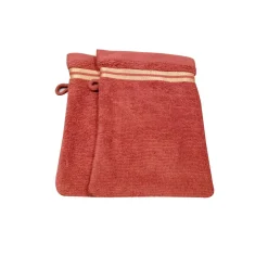 Lot de 2 gants de toilette uni en coton liteau en lurex 500 gr/m²