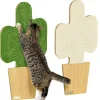 Lot de 2 griffoirs grattoirs murals design cactus dim. 30L x 60H cm jute naturelle écru verte aspect bois clair
