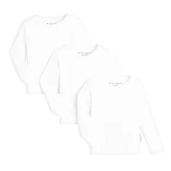 Lot de 3 maillots de corps manches longues contenant du coton bio