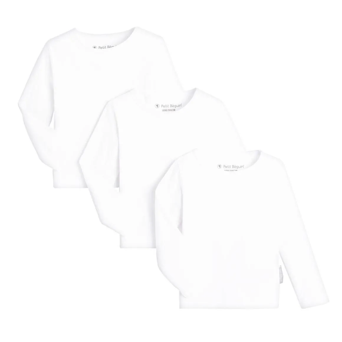 Lot de 3 maillots de corps manches longues contenant du coton bio