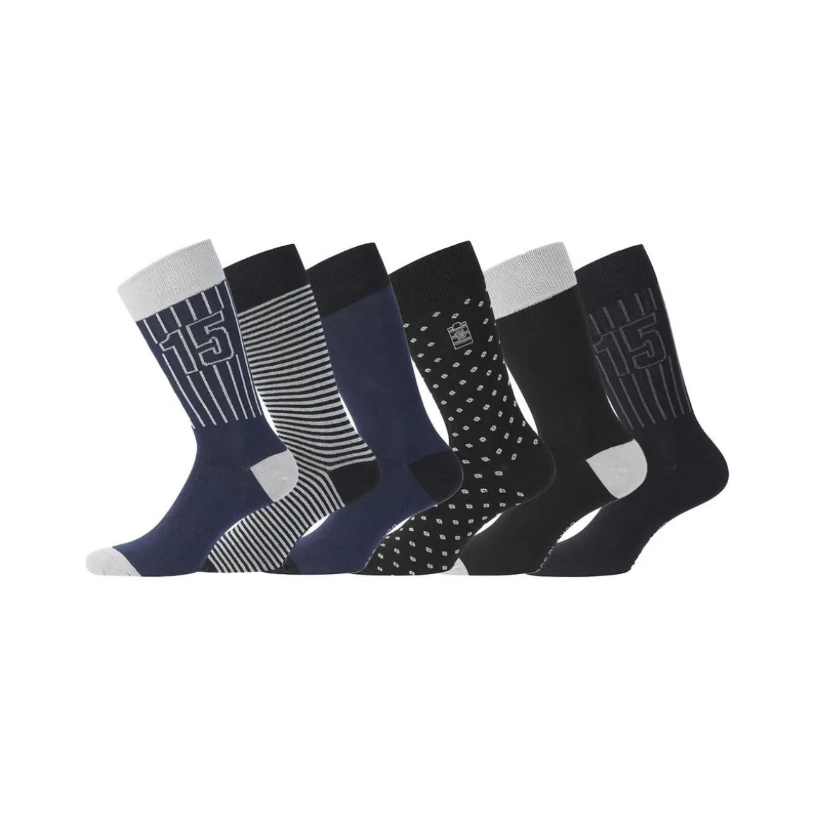 Lot de 6 Paires de Chaussettes de ville coton homme