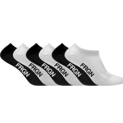 Lot de 6 paires de chaussettes tiges courtes homme Freegun noir/blanc