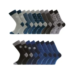 Lot de 9 paires de chaussettes de ville fantaisies en coton peigné