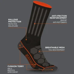 Lot de 4 Paires de Chaussettes hautes de travail Tool