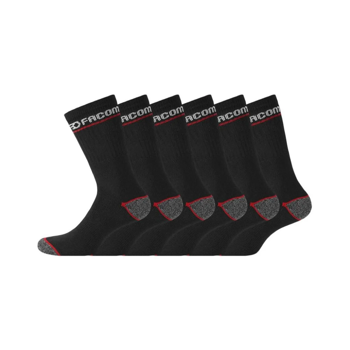 Lot de 6 Paires de Chaussettes longues de travail homme Red