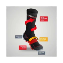 Lot de 6 Paires de Chaussettes longues de travail homme Red