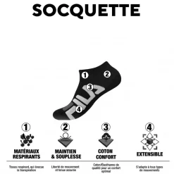 Lot de 6 Paires de Chaussettes socquettes homme 9199