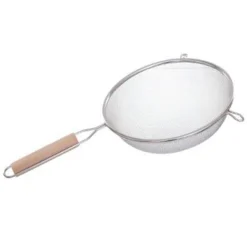Lot de 3 Passoires Inox & Bois Sieve 35cm Argent