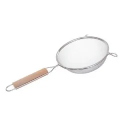 Lot de 3 Passoires Inox & Bois Sieve 35cm Argent