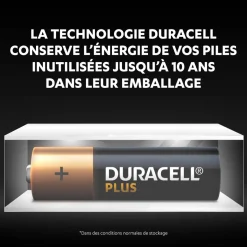 Lot de 24 piles duracell plus 100 % AA panière