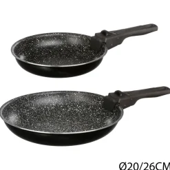 Lot de 2 Poêles avec 1 poignée amovible - Noir