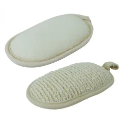 Lot de 2 éponges exfoliantes et nettoyantes en fibre de bambou double face 13 x 8 x 3 cm
