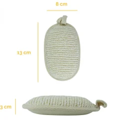 Lot de 2 éponges exfoliantes et nettoyantes en fibre de bambou double face 13 x 8 x 3 cm