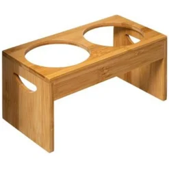 Lot de 2 Pots à Ustensiles Bambou 23cm Naturel