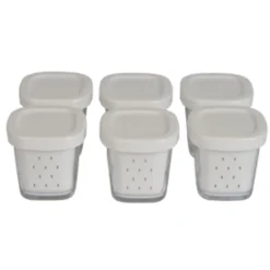 Lot de 6 pots de yaourt XF100110 - Blanc