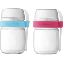 Lot de 2 pots en verre pour yaourtière - 440403