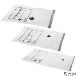 Lot de 5 Sacs de Rangement Compresseur 120cm Transparent