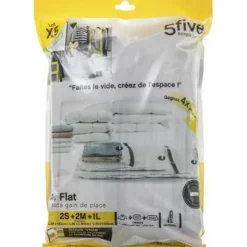 Lot de 5 Sacs de Rangement Compresseur 120cm Transparent