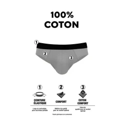 Lot de 8 Slips homme en coton