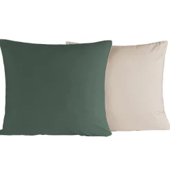 Lot de 2 taies d'oreiller bicolores en percale coton DOZMARY