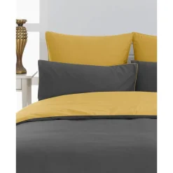 Lot de 2 taies d'oreiller bicolores en percale coton DOZMARY