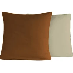 Lot de 2 taies d'oreiller bicolores en percale coton DOZMARY