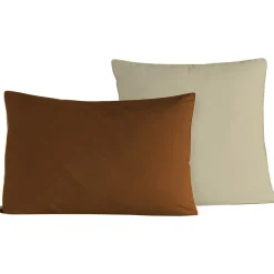 Lot de 2 taies d'oreiller bicolores en percale coton DOZMARY