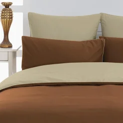 Lot de 2 taies d'oreiller bicolores en percale coton DOZMARY