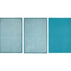 Lot de 3 Torchons Imprimé 45x70cm Bleu