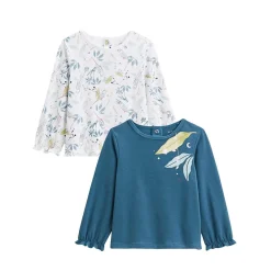 Lot de 2 t-shirts enfant manches longues Bianca