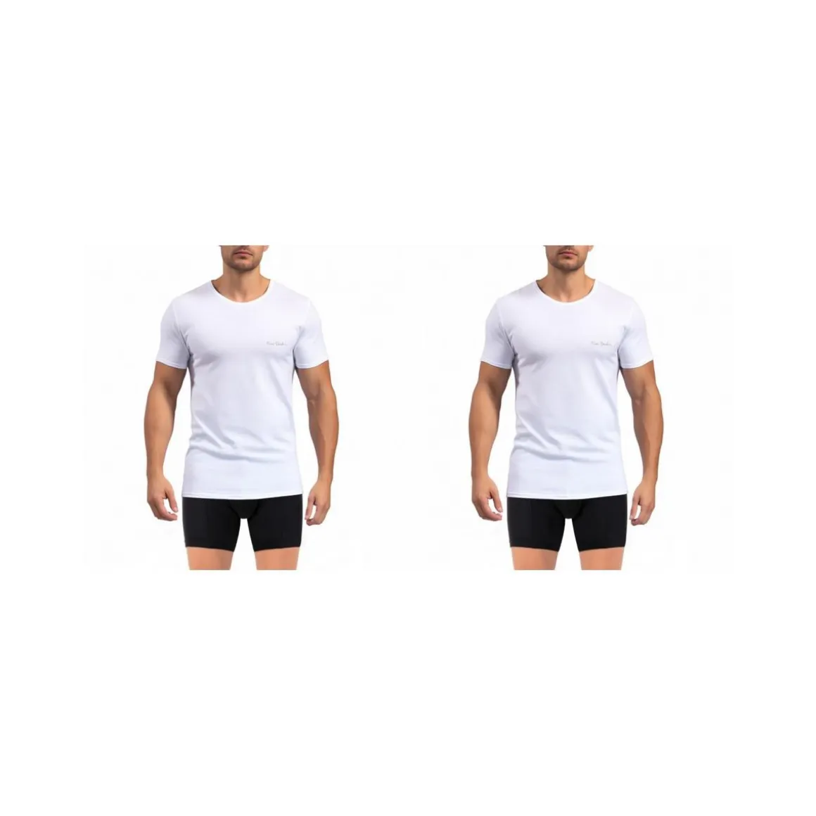 Lot de 2 t-shirts homme en col v avec broderie sur la poitrine