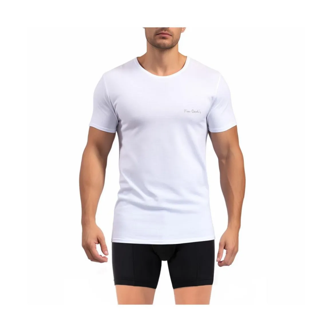 Lot de 2 t-shirts homme en col v avec broderie sur la poitrine