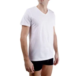 Lot de 2 t-shirts homme en col v avec broderie sur la poitrine