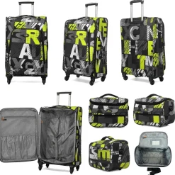 Lot de 3 valises souples plus 1 vanity