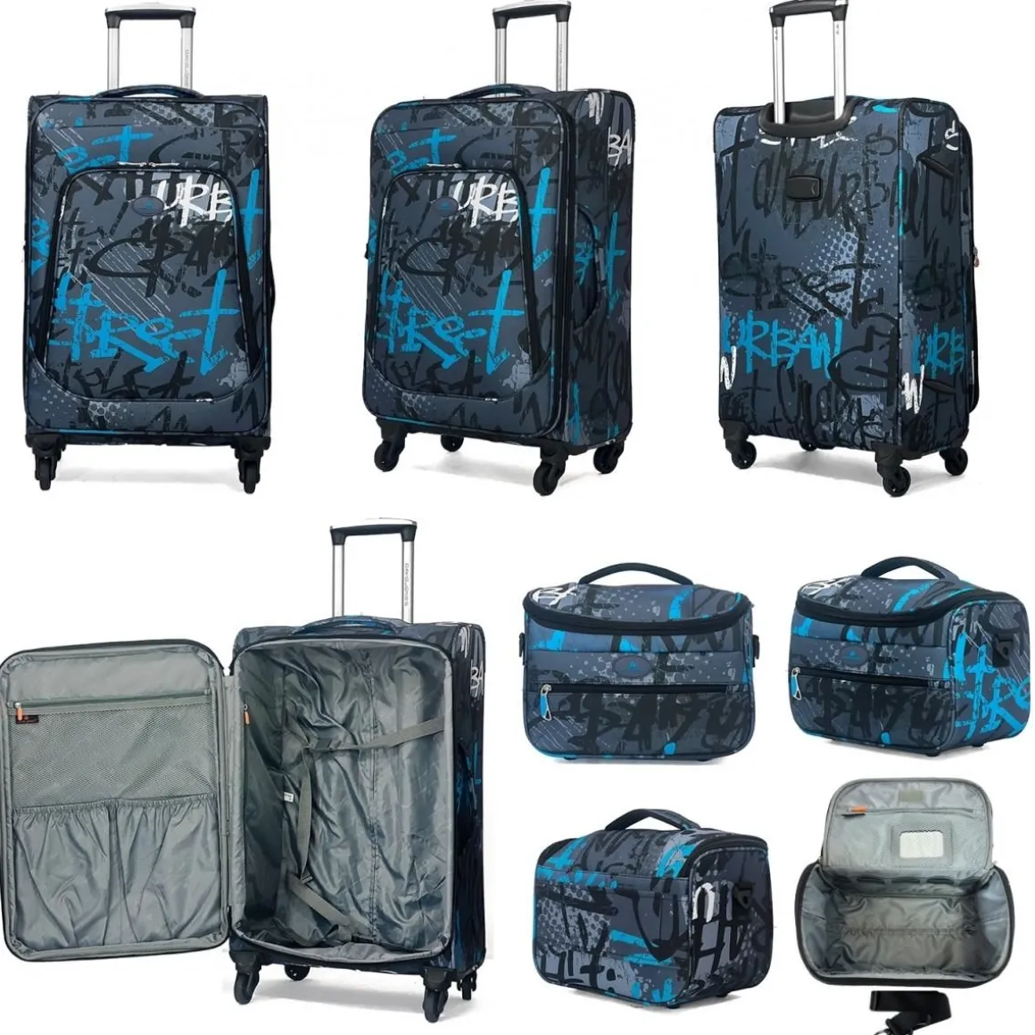 Lot de 3 valises souples plus 1 vanity