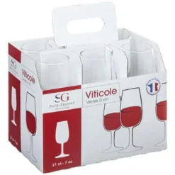 Lot de 6 Verres à Vin Viticole 21cl Transparent