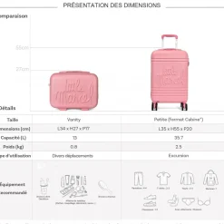 Lot valise cabine 55cm plus un vanity rigide