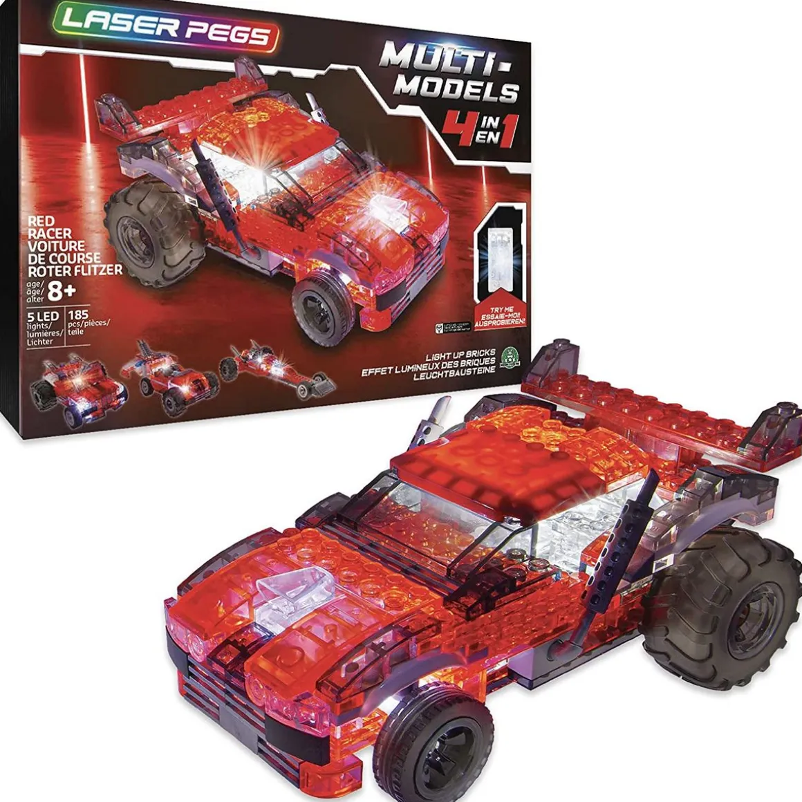 LP - Multimodel - Véhicule Rouge - 4 en 1 - 185 pcs