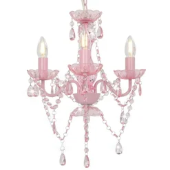 Lustre avec perles Rose Rond 3 x E14