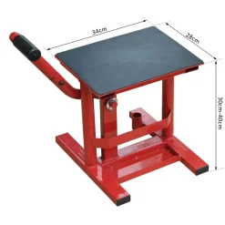 Lève moto béquille d'atelier stand moto tout-terrain moto cross supermotard hauteur réglable rouge et noir