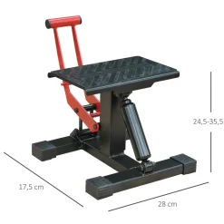 Lève moto béquille d'atelier stand moto tout-terrain moto cross supermotard hauteur réglable acier noir rouge