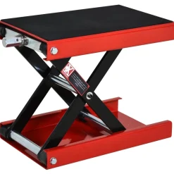 Lève moto béquille d'atelier stand moto tout-terrain moto cross supermotard hauteur réglable acier rouge et noir