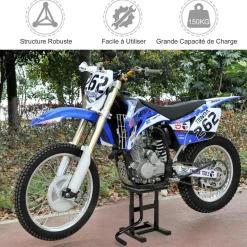 Lève moto béquille d'atelier stand moto tout-terrain moto cross supermotard hauteur réglable noir