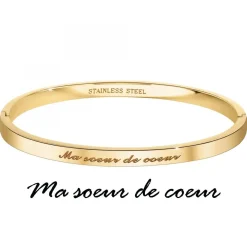 Ma soeur de cœur - Bracelet SC Crystal en Acier Finement doré
