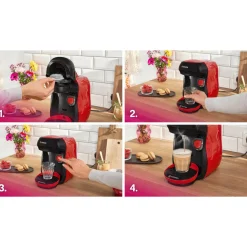 Machine à café multi-boissons Tassimo TAS103E - Rouge et noir