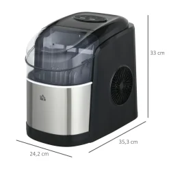 Machine à glaçons 1,7 L - réservoir glace 0,9 Kg - pelle, panier - gris noir