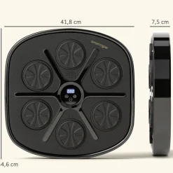 Machine de boxe musicale murale avec lumières - 9 vitesses, modes, Bluetooth - gants - noir